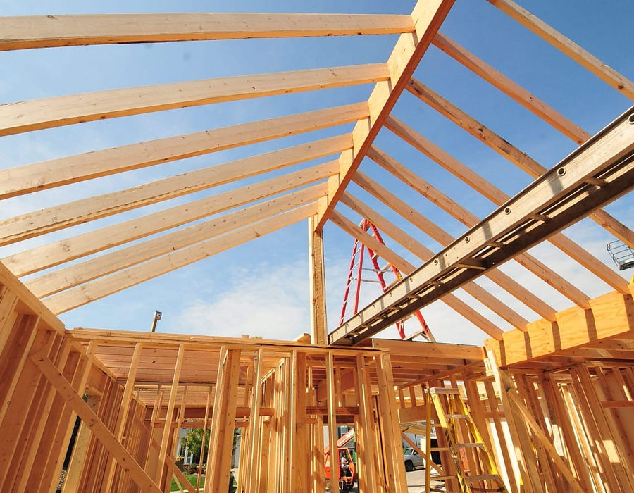 Home addition framing project underway on a Fairfield County, CT property